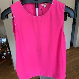 Hot Pink  Sleeveless Top with Silver studs